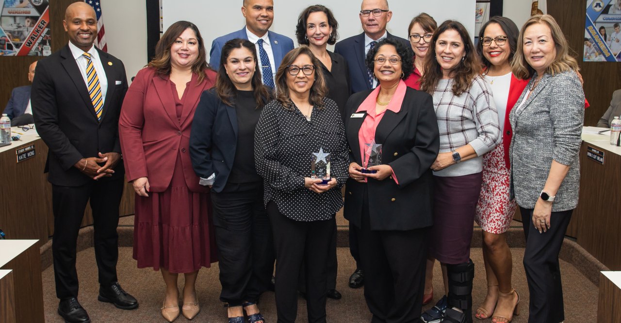 posed group photo of award recipients