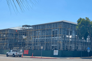 construction of complex on the corner of Chapman and Newell in Fullerton