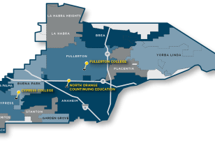 NOCCCD District Area Map