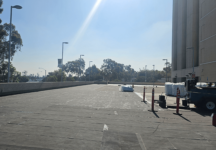 parking lot next to anaheim campus tower