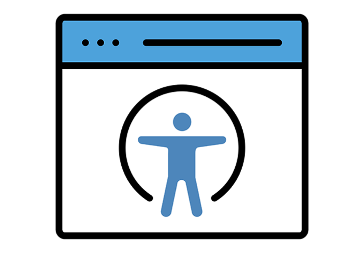 vector icon of accessible symbol on computer screen