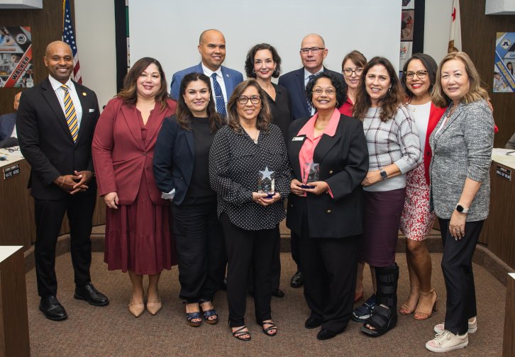 posed group photo of award recipients