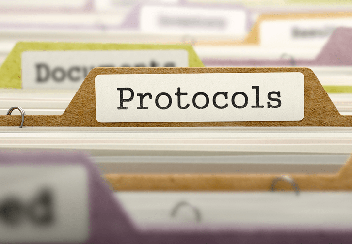 File folders with one labeled "protocols"