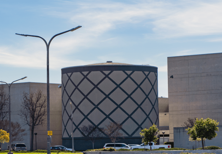 The Thermal Energy Storage tank at the Cypress College campus.