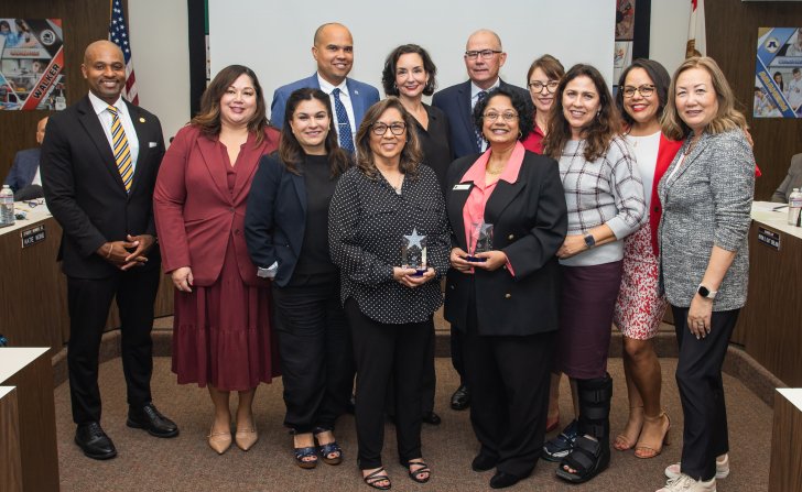 posed group photo of award recipients