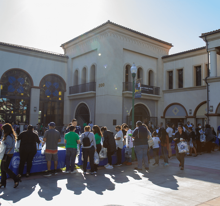 students walking outside at Fullerton College