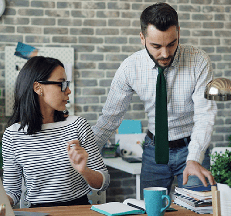 two people in an office