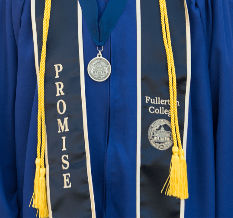 Graduation gown with Promise program logo