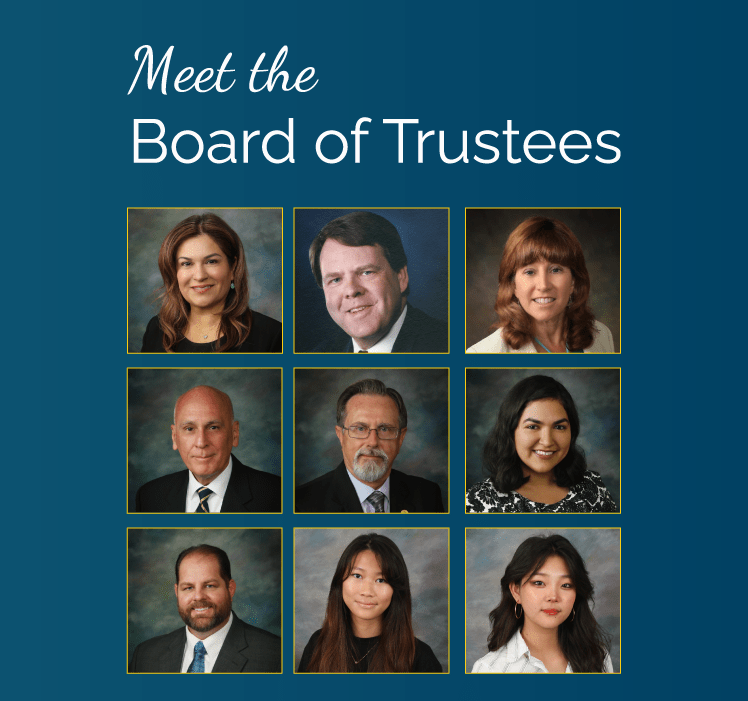 Meet the Board of Trustees with headshots of members