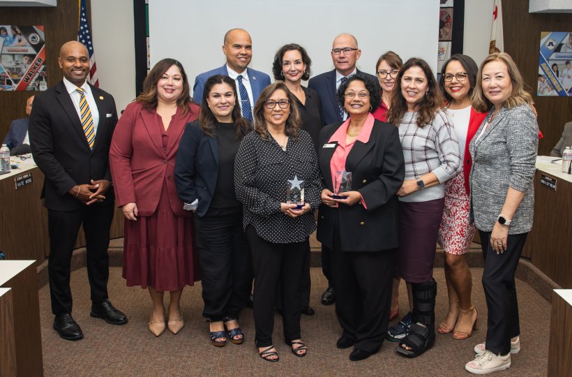 posed group photo of award recipients