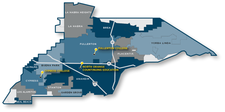 NOCCCD District Area Map