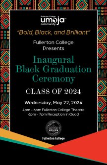 Program for Fullerton College's inaugural Black Graduation Ceremony class of 2024