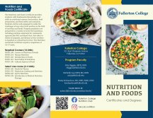 a brochure highlighting the nutrition and foods degrees offered at fullerton college