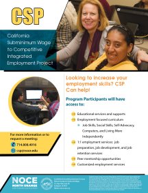 Flier promoting NOCE's CSP program 