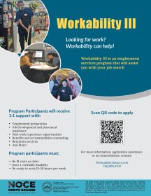 Flier for NOCE workability 3 employment services program