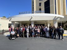 Group outside the Anaheim Campus entrance 